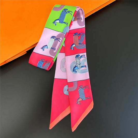 Seka Rose Twilly Skinny Scarf